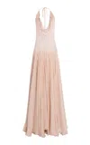 Wiederhoeft Saumure Chiffon Gown In Brown