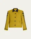 Wiederhoeft Sequined New York Wool Jacket In Yellow