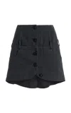 Wiederhoeft Tulip Mini Denim Skirt In Gray