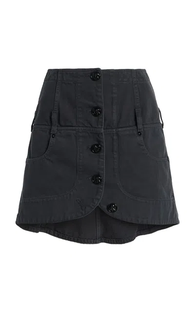 Wiederhoeft Tulip Mini Denim Skirt In Gray