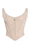 Wiederhoeft Venus Structured Moiré Corset In Silver