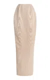 Wiederhoeft Wasp Moiré Maxi Skirt In Silver