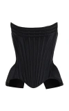 Wiederhoeft Wasp Zipper-detailed Satin Corset Top In Black