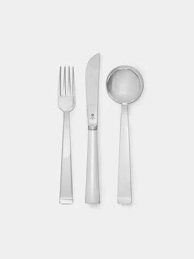 Wiener Silber Manufactur Josef Hoffmann 135 Silver-plated Dessert Cutlery (set Of 3)  Abask Gift Set In Metallic
