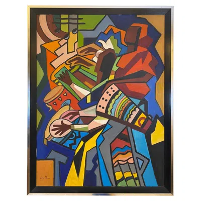 Pre-owned Wifredo Lam Cubist Rhythm By Gaby Riva In The Manner Of  In Black