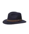 Wigens Formal Wool Bosco Fedora Hat In Blue