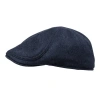 Wigens Classic Pub Cap With Quilted Lining In Blue Melange