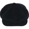 Wigens Classic Retro Newsboy Cap With Curved Peak In Black