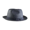 Wigens Classic Straw Fedora With Grosgrain Hatband