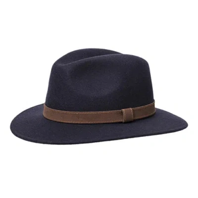 Wigens Formal Wool Bosco Fedora Hat In Navy