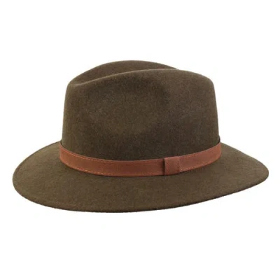 Wigens Formal Wool Bosco Fedora Hat In Olive