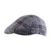 Wigens Italian Check Wool Pub Cap In Gray