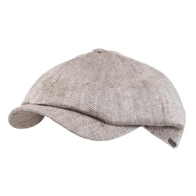 Wigens Linen Herringbone Newsboy Cap