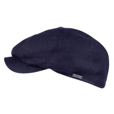 Wigens Linen Herringbone Newsboy Cap