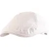 Wigens Linen Pub Cap With Curved Peak In Sand