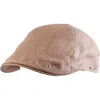 Wigens Linen Pub Cap With Curved Peak In Light Brown