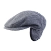 Wigens Melton Wool Slim Ivy Cap With Ear Flaps In Grey