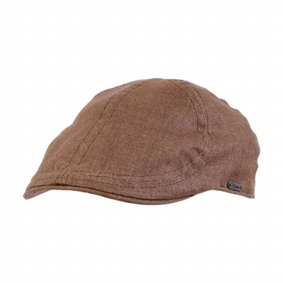 Wigens Men's Pub Cap In Hopsack Linen Cap In Light Brown