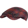 Wigens New Tartan Wool Ivy Contemporary Cap In Bordeaux