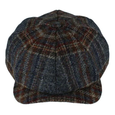 Wigens Tweed Check Melange Classic Newsboy Cap In Multi