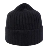 Wigens Unisex Cashmere Rib Knitted Beanie In Black
