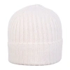 Wigens Unisex Cashmere Rib Knitted Beanie In Cream