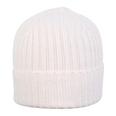 Wigens Unisex Cashmere Rib Knitted Beanie In Cream