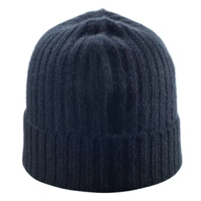 Wigens Unisex Cashmere Rib Knitted Beanie In Navy