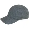 Wigens Wool Baseball Cap With Earflaps In Light Grey