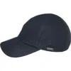 Wigens Wool Baseball Cap With Earflaps In Navy