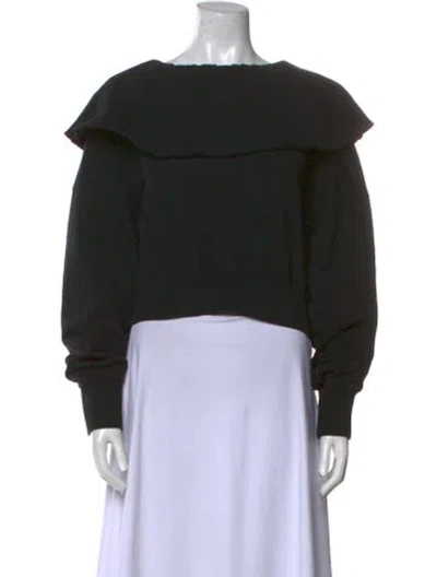 Pre-owned Wiggy Kit Bateau Neckline Long Sleeve Sweatshirt In Black