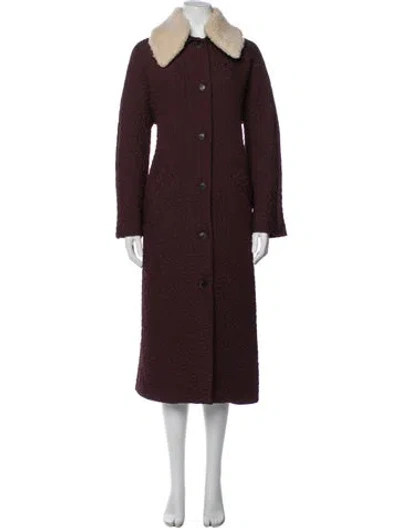 Pre-owned Wiggy Kit Coat In Burgundy