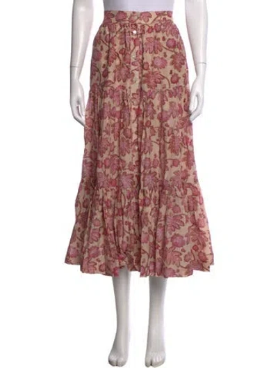 Pre-owned Wiggy Kit Floral Print Long Skirt In Pink