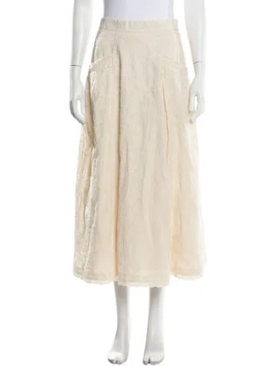 Pre-owned Wiggy Kit Floral Print Midi Length Skirt In Neutrals