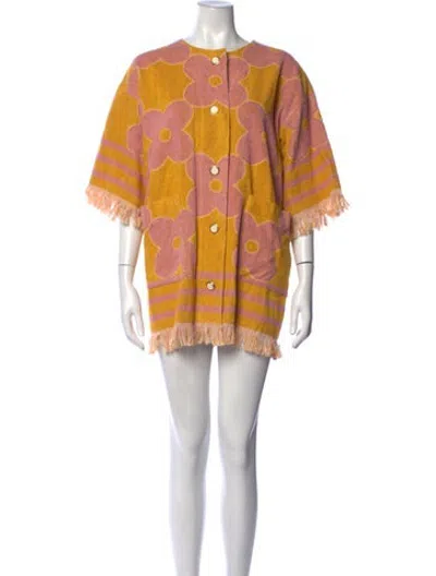 Pre-owned Wiggy Kit Floral Print Mini Dress W/ Tags In Orange