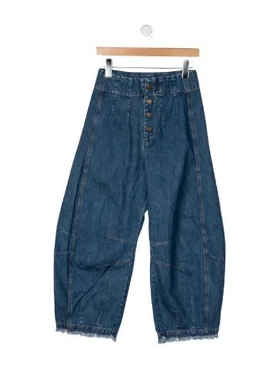Pre-owned Wiggy Kit High-rise Wide Leg Jeans In Blue