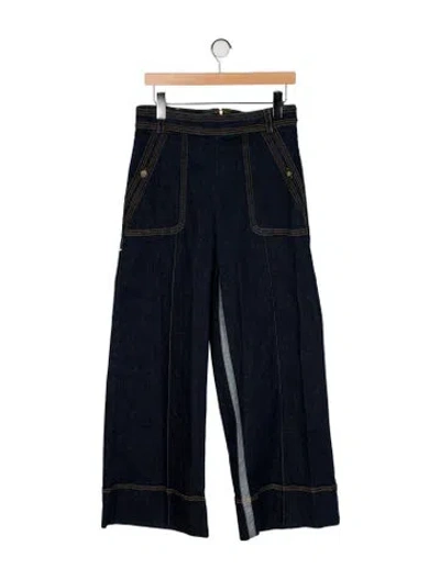 Pre-owned Wiggy Kit High-rise Wide Leg Jeans W/ Tags In Blue
