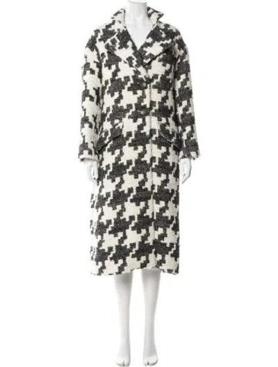 Pre-owned Wiggy Kit Houndstooth Print Coat In Multi