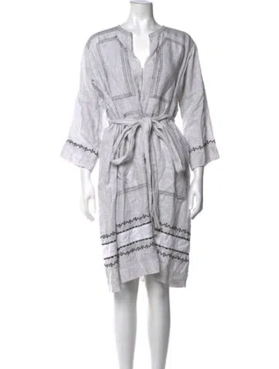 Pre-owned Wiggy Kit Linen Knee-length Dress In Multi