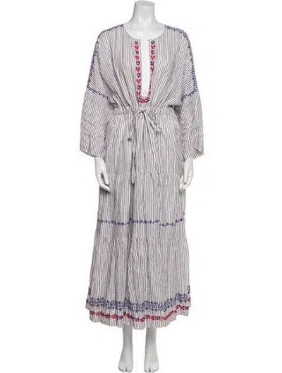 Pre-owned Wiggy Kit Linen Long Dress In Neutral