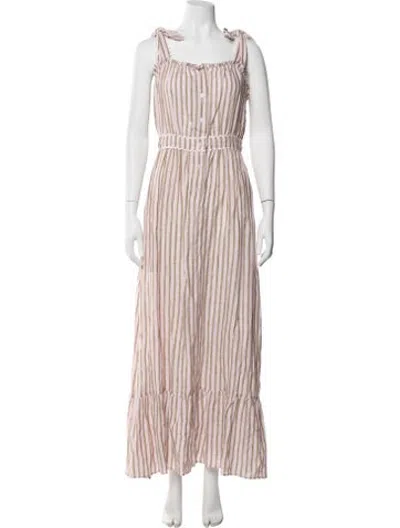 Pre-owned Wiggy Kit Linen Long Dress In Pink