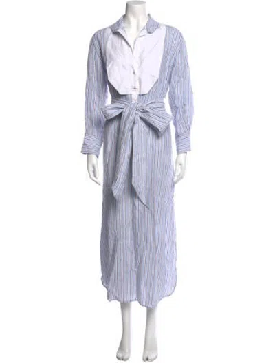 Pre-owned Wiggy Kit Linen Long Dress In White