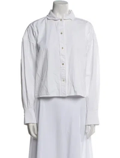 Pre-owned Wiggy Kit Long Sleeve Button-up Top In White