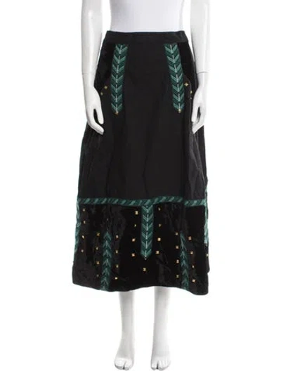 Pre-owned Wiggy Kit Printed Midi Length Skirt In Black