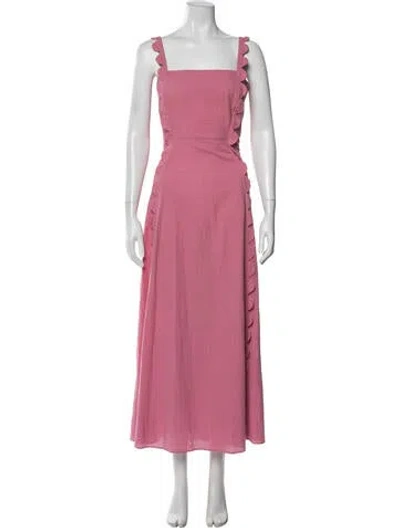 Pre-owned Wiggy Kit Square Neckline Long Dress In Pink