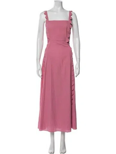 Pre-owned Wiggy Kit Square Neckline Long Dress In Pink