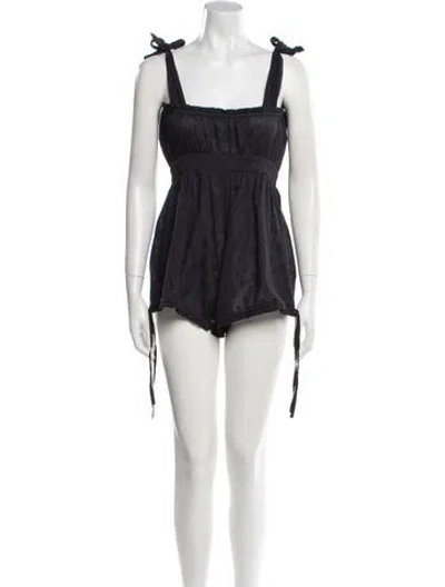 Pre-owned Wiggy Kit Square Neckline Romper In Black