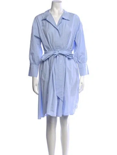 Pre-owned Wiggy Kit Striped Knee-length Dress In Blue