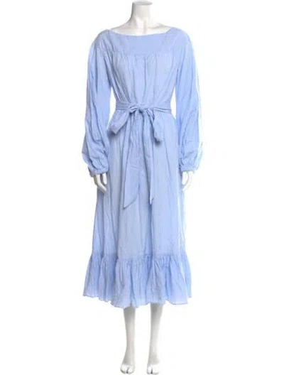 Pre-owned Wiggy Kit Striped Long Dress W/ Tags In Blue