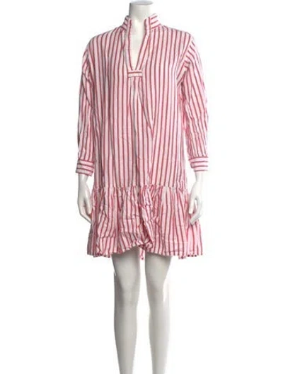 Pre-owned Wiggy Kit Striped Mini Dress In White